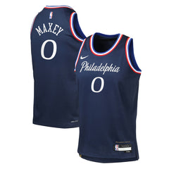 NBA Tyrese Maxey Philadelphia 76ers Youth 2025/26 City Edition Swingman Jersey - Navy
