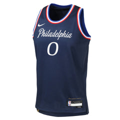 NBA Tyrese Maxey Philadelphia 76ers Youth 2025/26 City Edition Swingman Jersey - Navy
