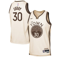Stephen Curry Golden State Warriors Youth 2025/26 City Edition Swingman Jersey Tan