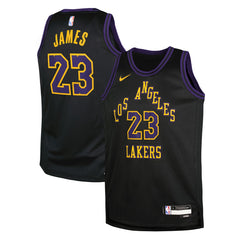 NBA LeBron James Los Angeles Lakers Youth 2025/26 City Edition Swingman Jersey - Black