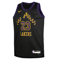 NBA LeBron James Los Angeles Lakers Youth 2025/26 City Edition Swingman Jersey - Black