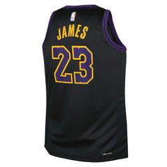 NBA LeBron James Los Angeles Lakers Youth 2025/26 City Edition Swingman Jersey - Black