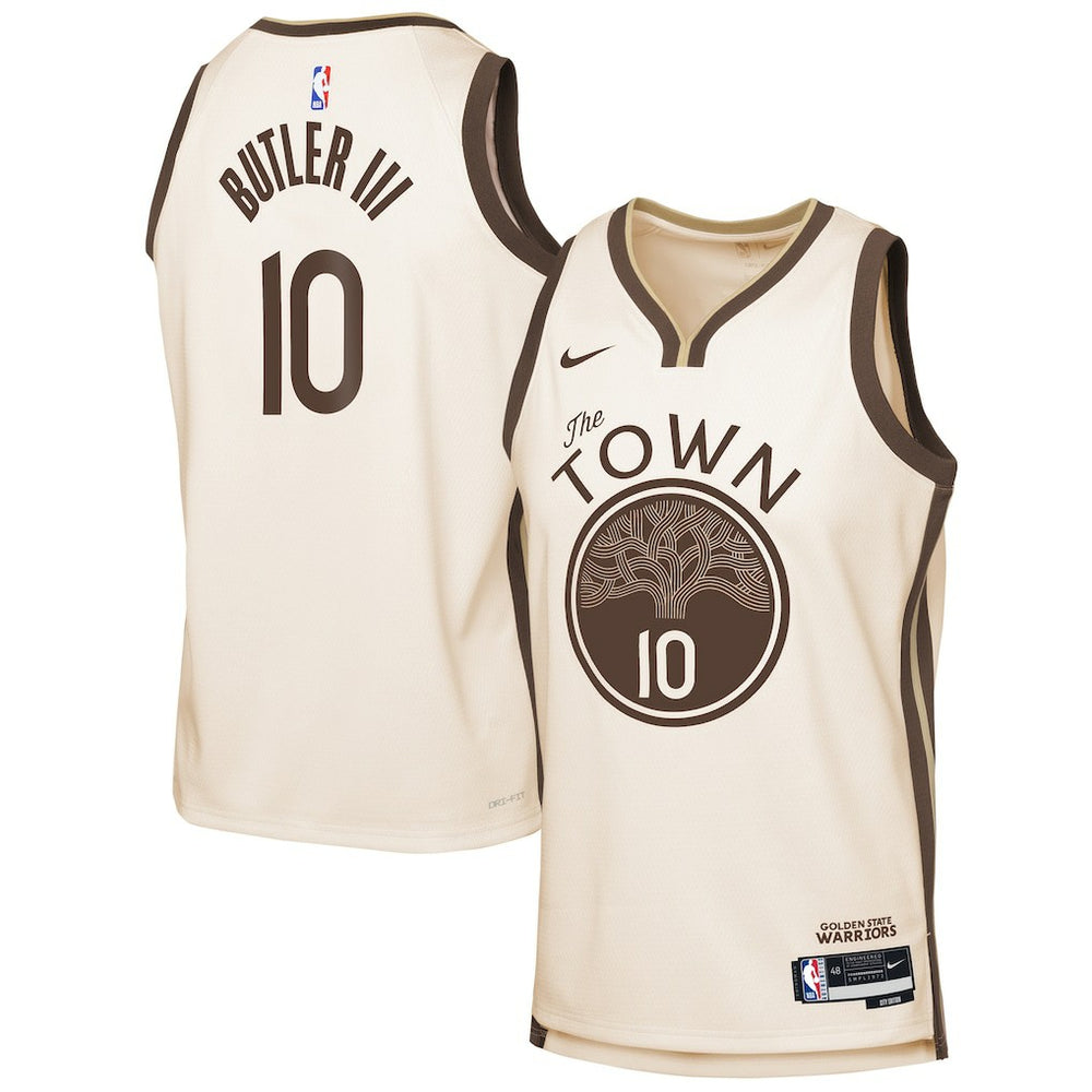 NBA Jimmy Butler III Golden State Warriors Youth 2025/26 City Edition Swingman Jersey sale - Tan
