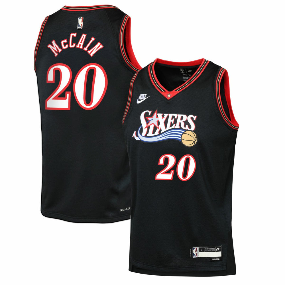 NBA Jared McCain Philadelphia 76ers Youth Swingman Jersey - Classic Edition - Black