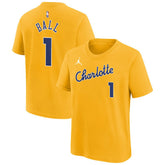 LaMelo Ball Charlotte Hornets Youth 2025/26 City Edition Name & Number T-Shirt Yellow
