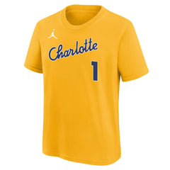 LaMelo Ball Charlotte Hornets Youth 2025/26 City Edition Name & Number T-Shirt Yellow