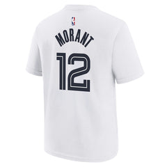 Ja Morant Memphis Grizzlies Youth 2025/26 City Edition Name & Number T-Shirt White