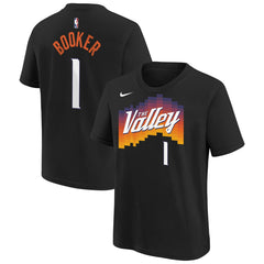 Devin Booker Phoenix Suns Youth 2025/26 City Edition Name & Number T-Shirt Black