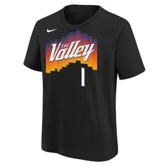 Devin Booker Phoenix Suns Youth 2025/26 City Edition Name & Number T-Shirt Black