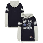 Dallas Cowboys New Era Twofer Layered Long Sleeve Hoodie T-Shirt Navy