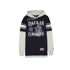 Dallas Cowboys New Era Twofer Layered Long Sleeve Hoodie T-Shirt Navy
