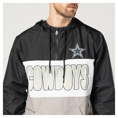 Dallas Cowboys New Era Ripstop Quarter-Zip Hooded Windbreaker Navy
