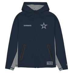 Dallas Cowboys New Era Combine Authentic Raglan Scuba Full-Zip Hoodie Navy