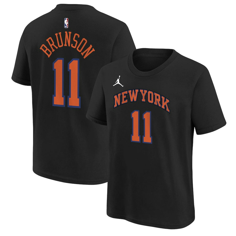 Jalen Brunson New York Knicks Jordan Brand Youth Statement Edition Name & Number T-Shirt Black