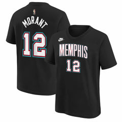 Ja Morant Memphis Grizzlies Youth Name & Number T-Shirt Classic Edition Black
