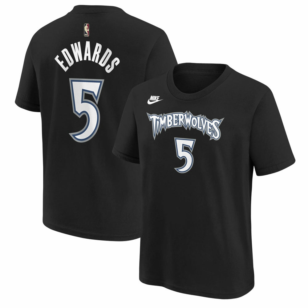 Anthony Edwards Minnesota Timberwolves Youth Name & Number T-Shirt Classic Edition Black