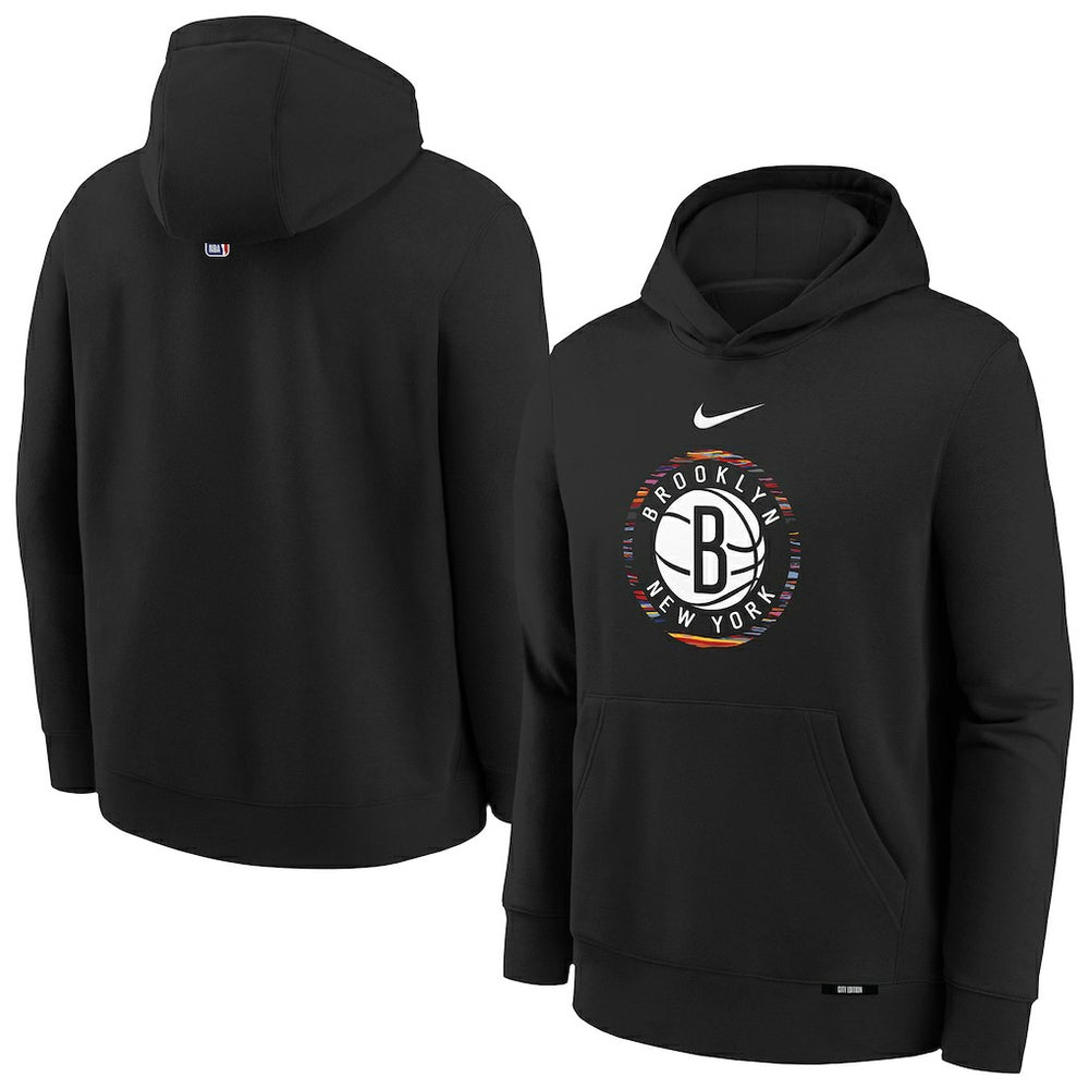 Brooklyn Nets Youth 2025/26 City Edition Club Fleece Pullover Hoodie Black