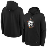 Brooklyn Nets Youth 2025/26 City Edition Club Fleece Pullover Hoodie Black