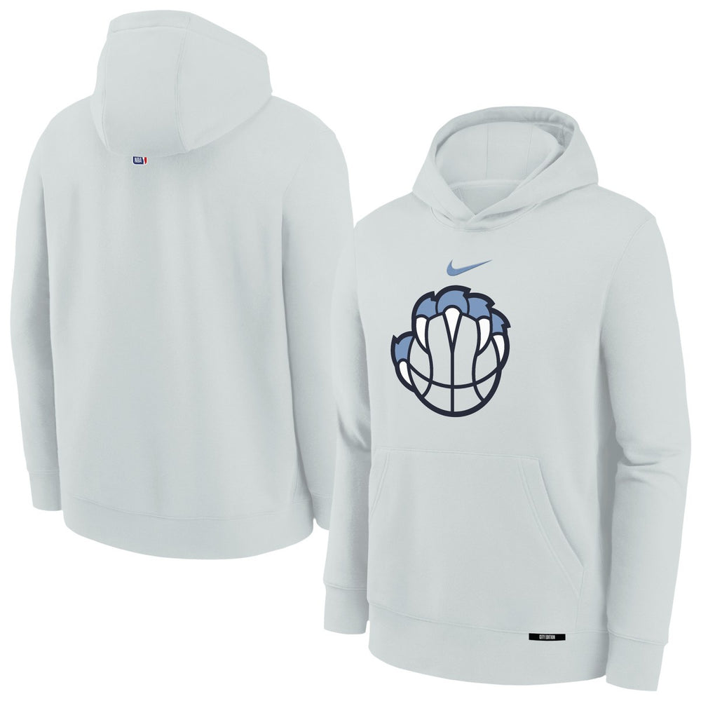 Memphis Grizzlies Youth 2025/26 City Edition Club Fleece Pullover Hoodie Silver
