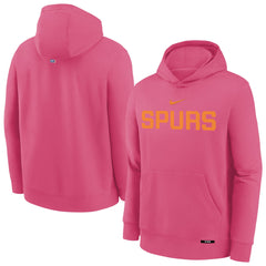 San Antonio Spurs Youth 2025/26 City Edition Club Fleece Pullover Hoodie Pink