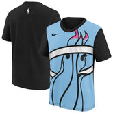 Miami Heat Youth 2025/26 City Edition Max90 T-Shirt Light Blue/Black
