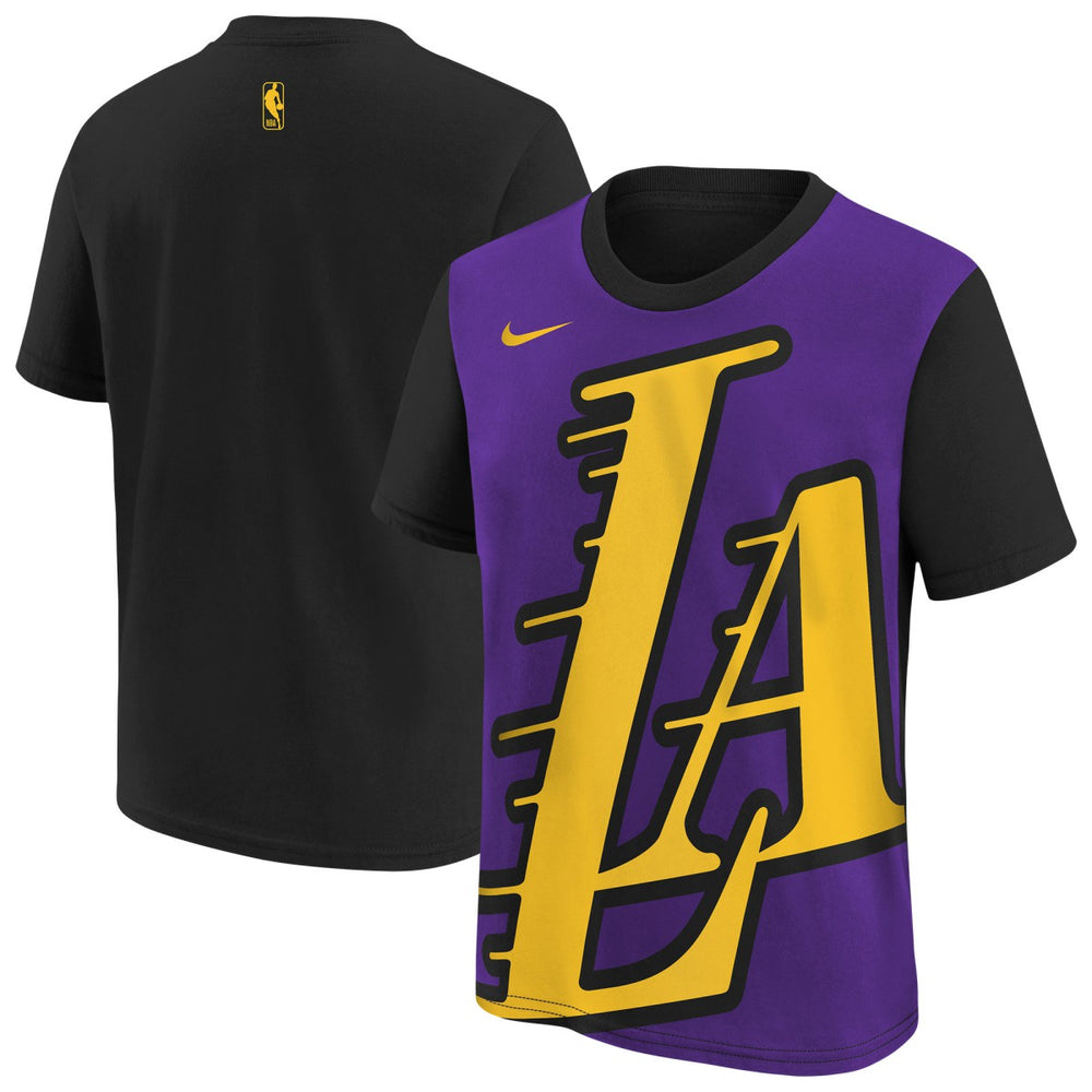 Los Angeles Lakers Youth 2025/26 City Edition Max90 T-Shirt Purple/Black