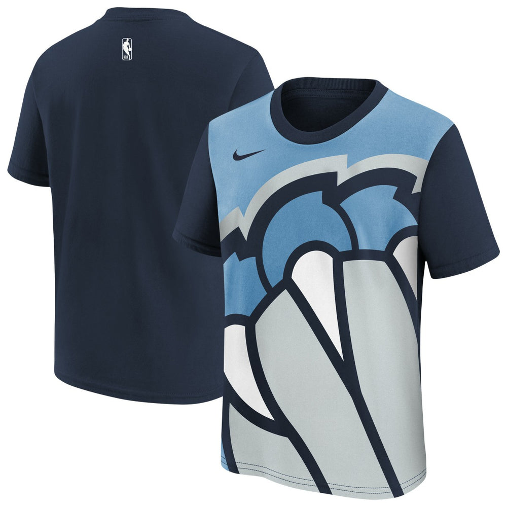 Memphis Grizzlies Youth 2025/26 City Edition Max90 T-Shirt Light Blue/Navy