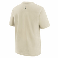Milwaukee Bucks Youth 2025/26 City Edition Max90 T-Shirt Cream/Hunter Green