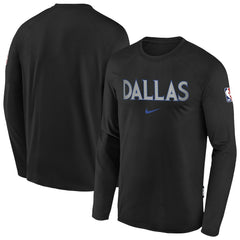 Dallas Mavericks Youth 2025/26 City Edition Dri-Fit Long Sleeve Game Top Black