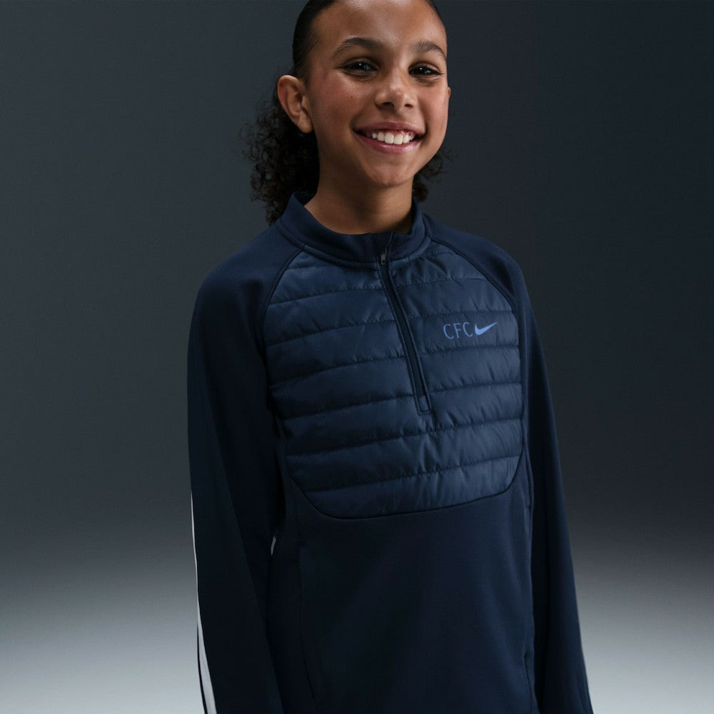 Chelsea Youth 2025/26 Academy Winter Warrior Drill Training Top Navy