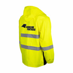 Carolina Panthers Hi-Vis Safety Waterproof Rainshell Full-Zip Hooded Jacket Yellow
