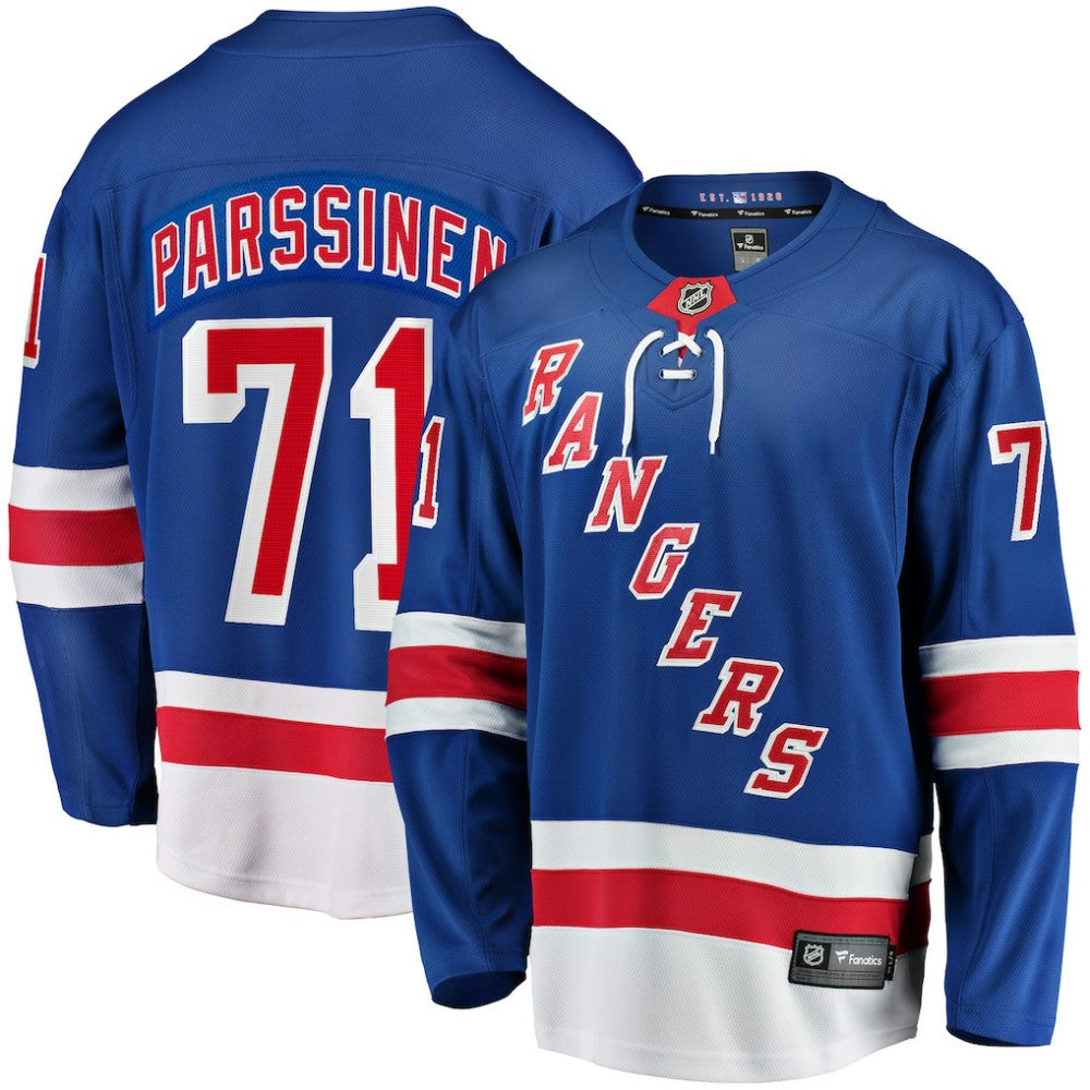 NHL Juuso Parssinen New York Rangers Fanatics Home Breakaway Jersey - Blue