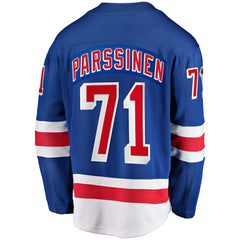 NHL Juuso Parssinen New York Rangers Fanatics Home Breakaway Jersey - Blue