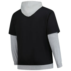 Pittsburgh Steelers Big & Tall Twofer Pullover Hoodie Black/Heather Gray