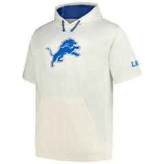 Detroit Lions Profile Big & Tall Chest Print and Logo Short Sleeve Pullover Hoodie Oatmeal