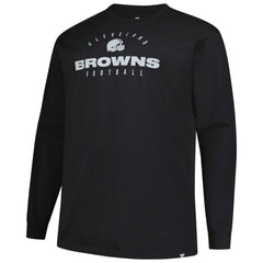 Cleveland Browns Big & Tall Coverage Scheme Long Sleeve T-Shirt Black