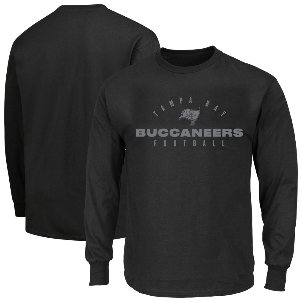 Tampa Bay Buccaneers Big & Tall Coverage Scheme Long Sleeve T-Shirt Black