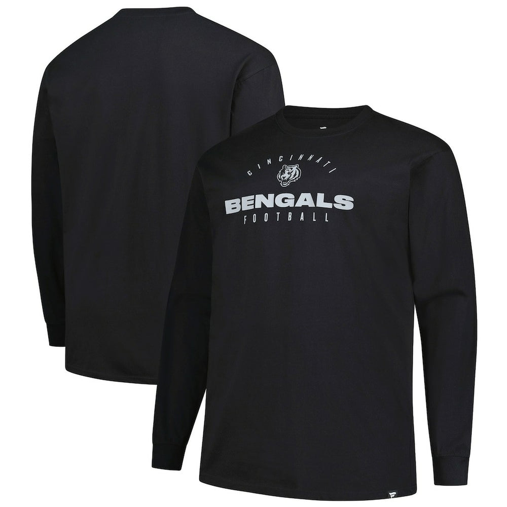 Cincinnati Bengals Big & Tall Coverage Scheme Long Sleeve T-Shirt Black