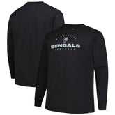 Cincinnati Bengals Big & Tall Coverage Scheme Long Sleeve T-Shirt Black