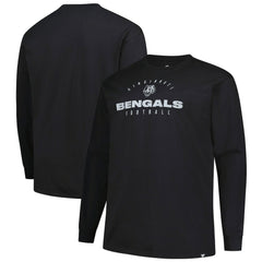 Cincinnati Bengals Big & Tall Coverage Scheme Long Sleeve T-Shirt Black