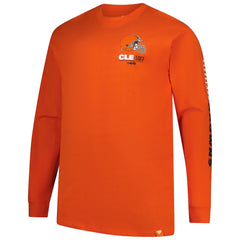 Cleveland Browns Big & Tall Clock Management Legacy Long Sleeve T-Shirt Orange