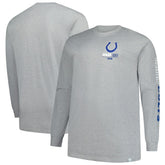 Indianapolis Colts Big & Tall Clock Management Legacy Long Sleeve T-Shirt Heather Gray