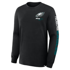 Philadelphia Eagles Big & Tall Clock Management Legacy Long Sleeve T-Shirt Black