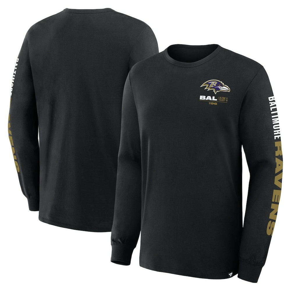 Baltimore Ravens Big & Tall Clock Management Legacy Long Sleeve T-Shirt Black