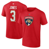NHL Seth Jones Florida Panthers Fanatics Authentic Stack Name & Number T-Shirt - Red