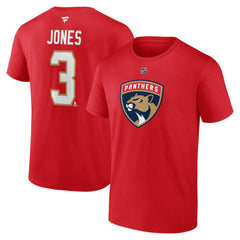 NHL Seth Jones Florida Panthers Fanatics Authentic Stack Name & Number T-Shirt - Red