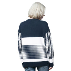 Dallas Cowboys Starter Women's No Huddle Striped V-Neck Sweater Navy