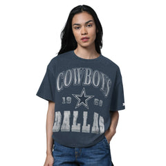Dallas Cowboys Starter Women's Oversized Hall of Fame T-Shirt Heather Navy