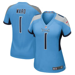 NFL Cameron Ward Tennessee Titans Women's 2025 NFL Draft First Round Pick Game Jersey - Light Blue