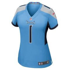 NFL Cameron Ward Tennessee Titans Women's 2025 NFL Draft First Round Pick Game Jersey - Light Blue